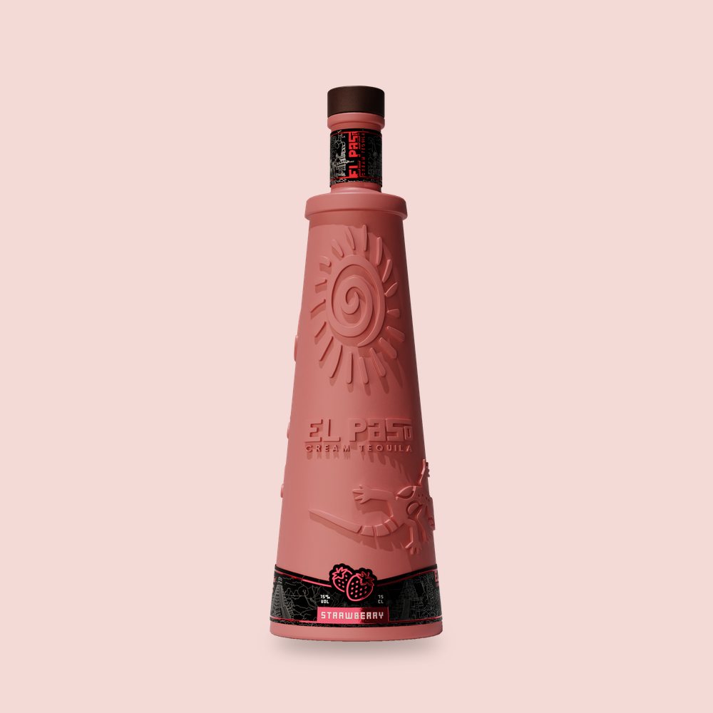El Paso Strawberry cream tequila bottle