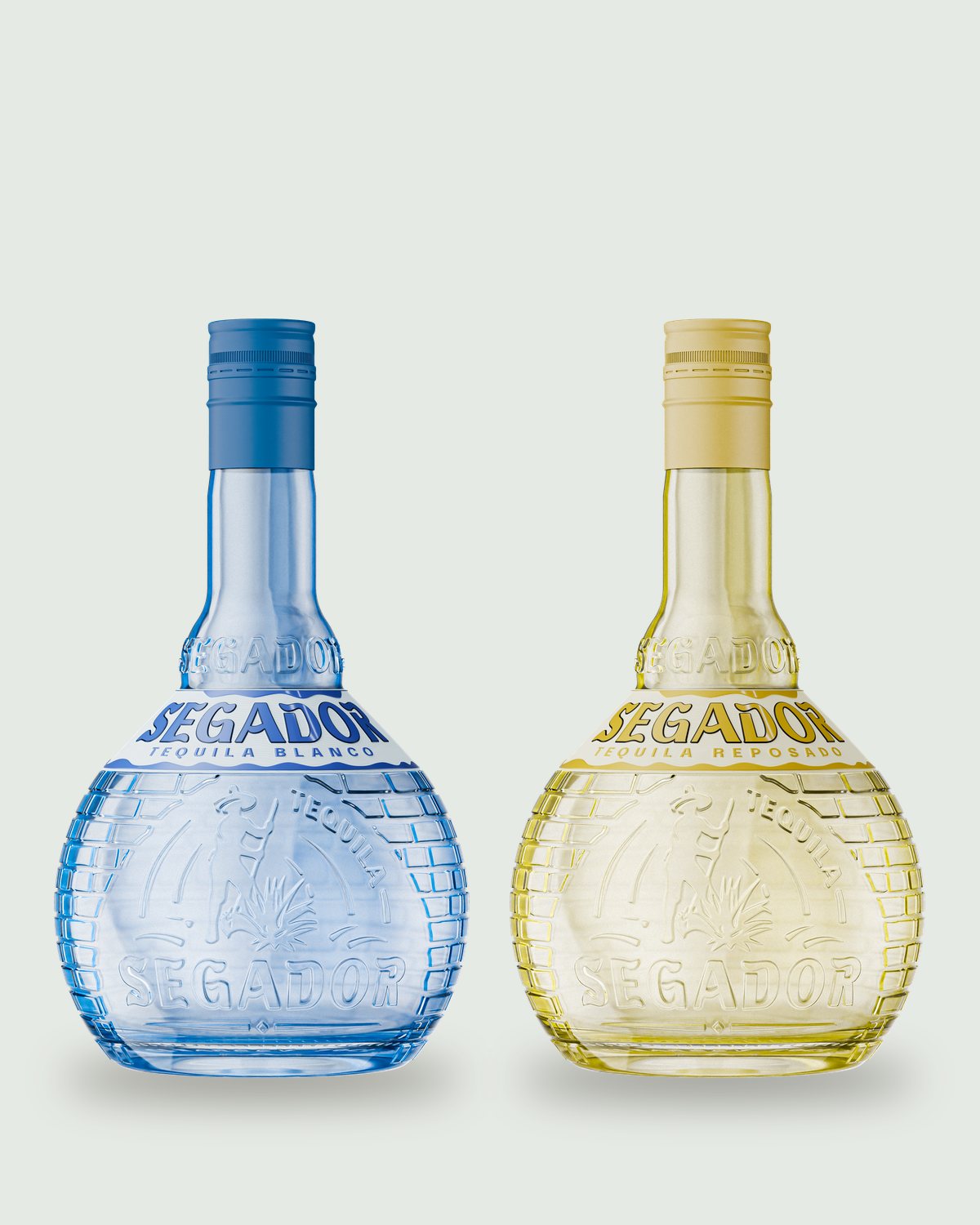 Segador Tequila Blanco and Reposado bottles