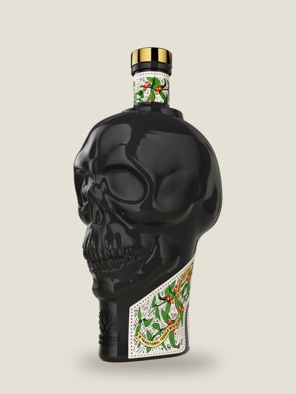 Shooters Tequila black skull bottle